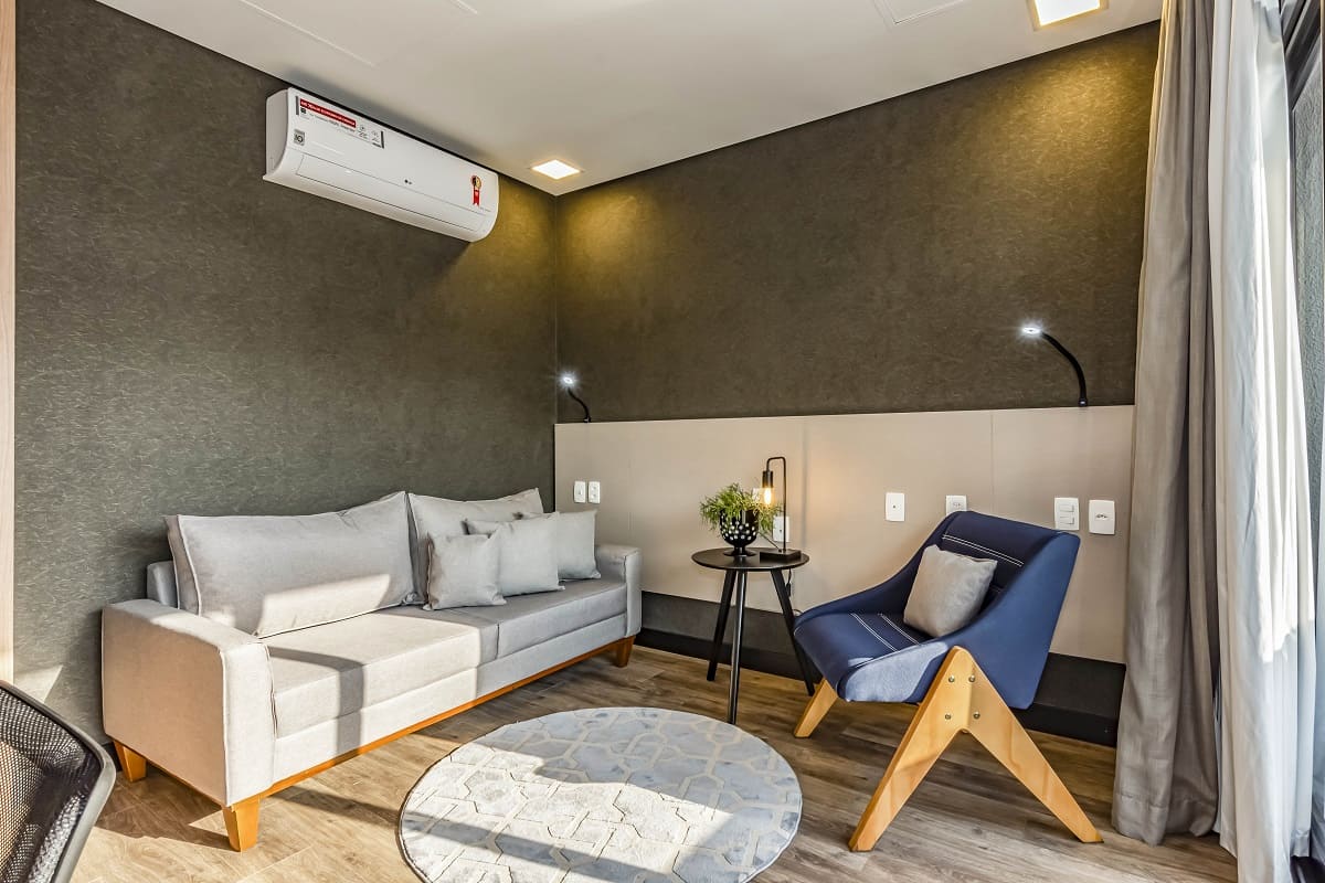 Sala decorada como Consultório de Psicologia