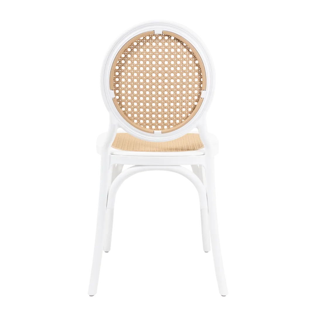 Cadeira Medalhão Assento Rattan