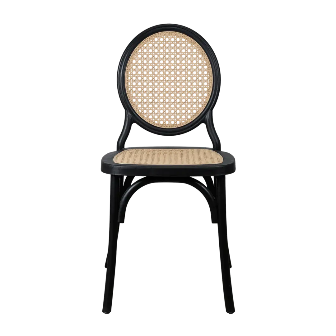 Cadeira Medalhão Assento Rattan