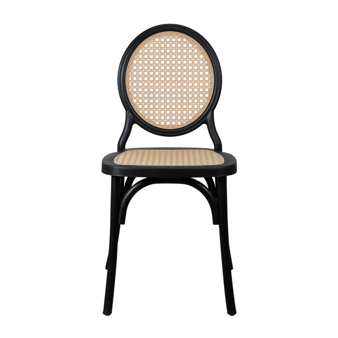 Cadeira Medalhão Assento Rattan