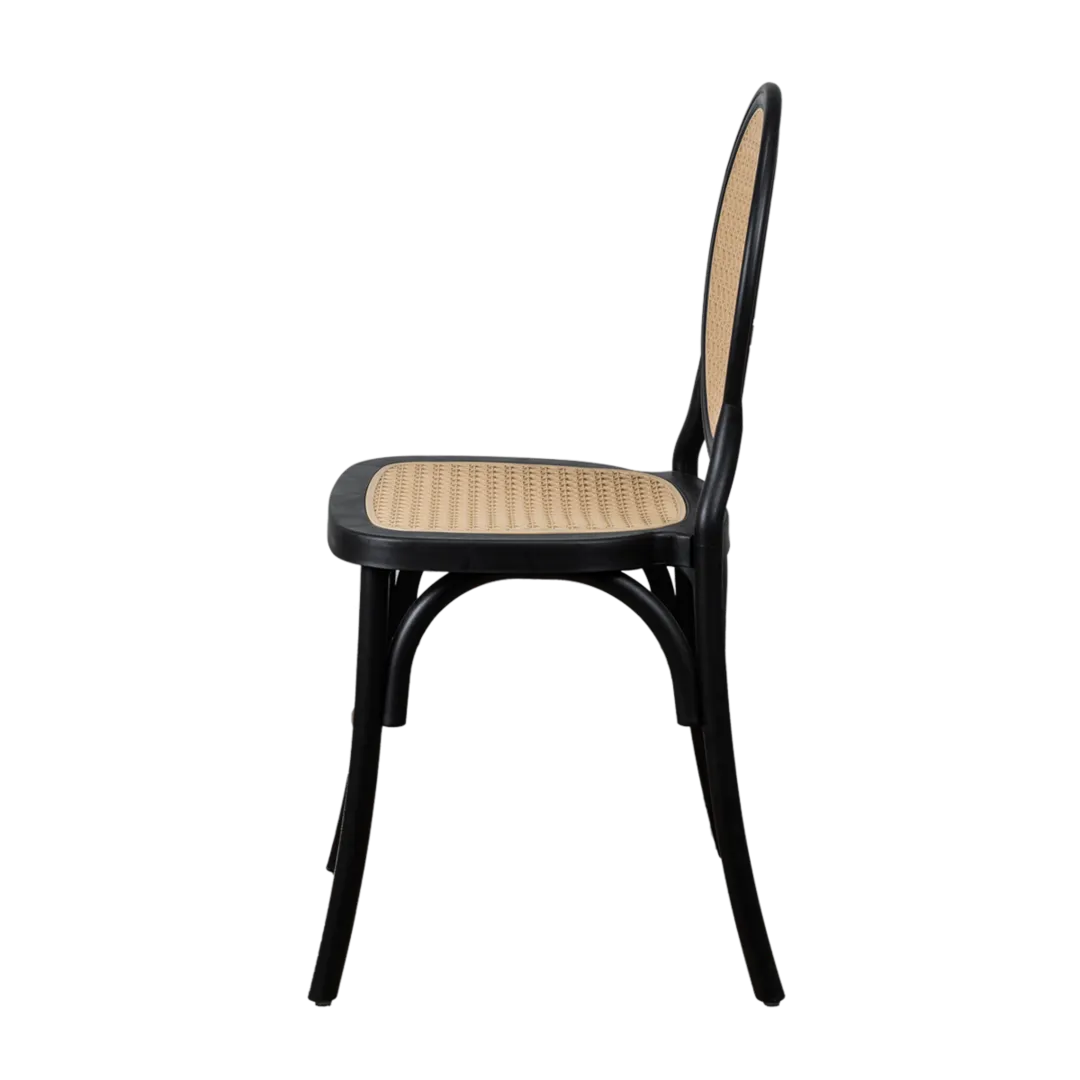 Cadeira Medalhão Assento Rattan