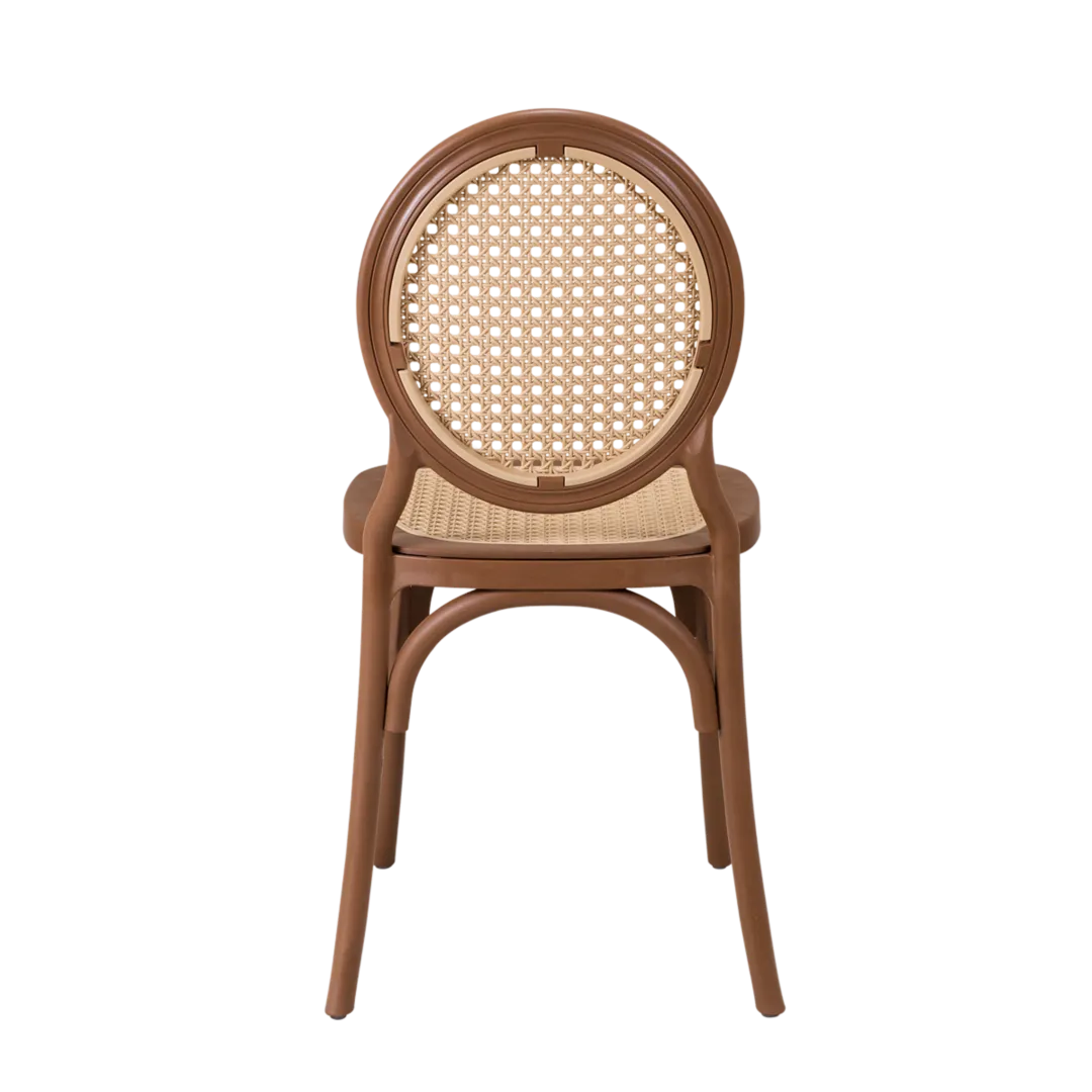 Cadeira Medalhão Assento Rattan