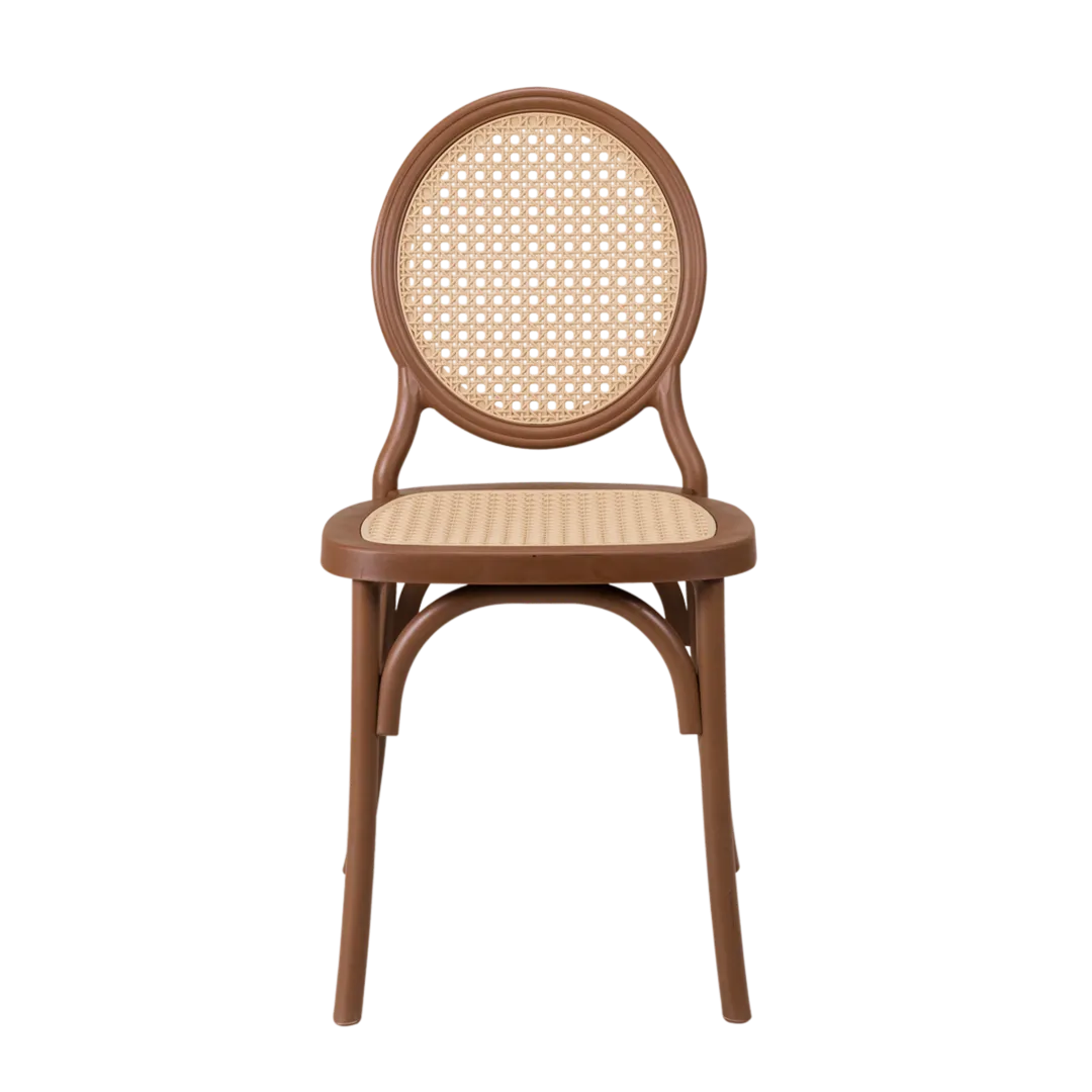 Cadeira Medalhão Assento Rattan