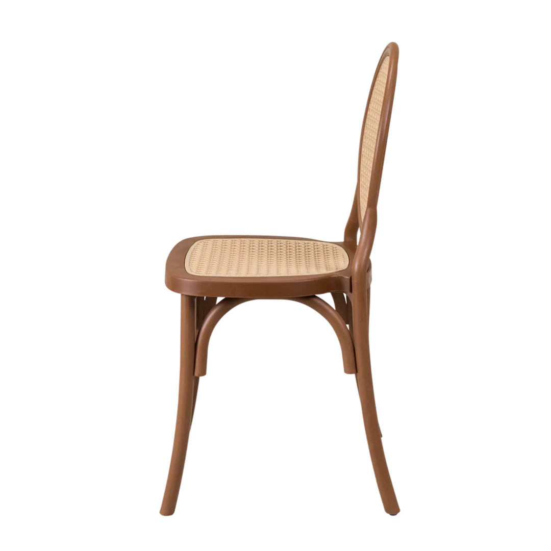 Cadeira Medalhão Assento Rattan