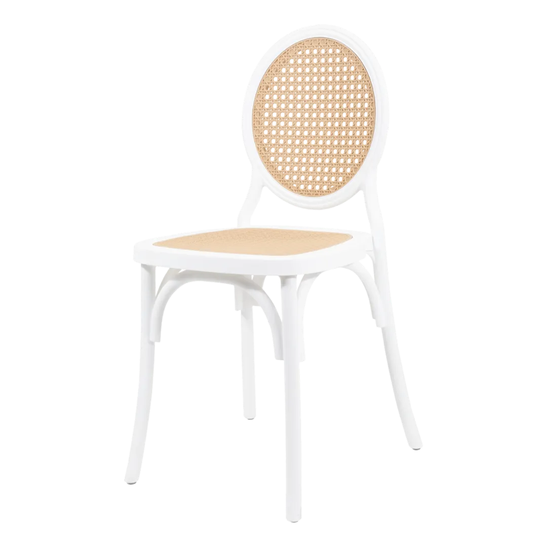 Cadeira Medalhão Assento Rattan