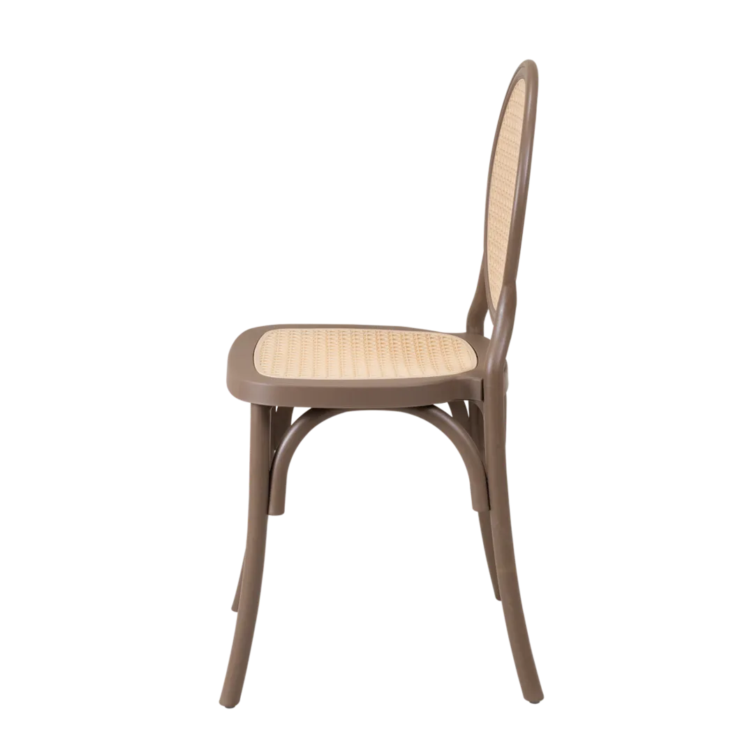 Cadeira Medalhão Assento Rattan