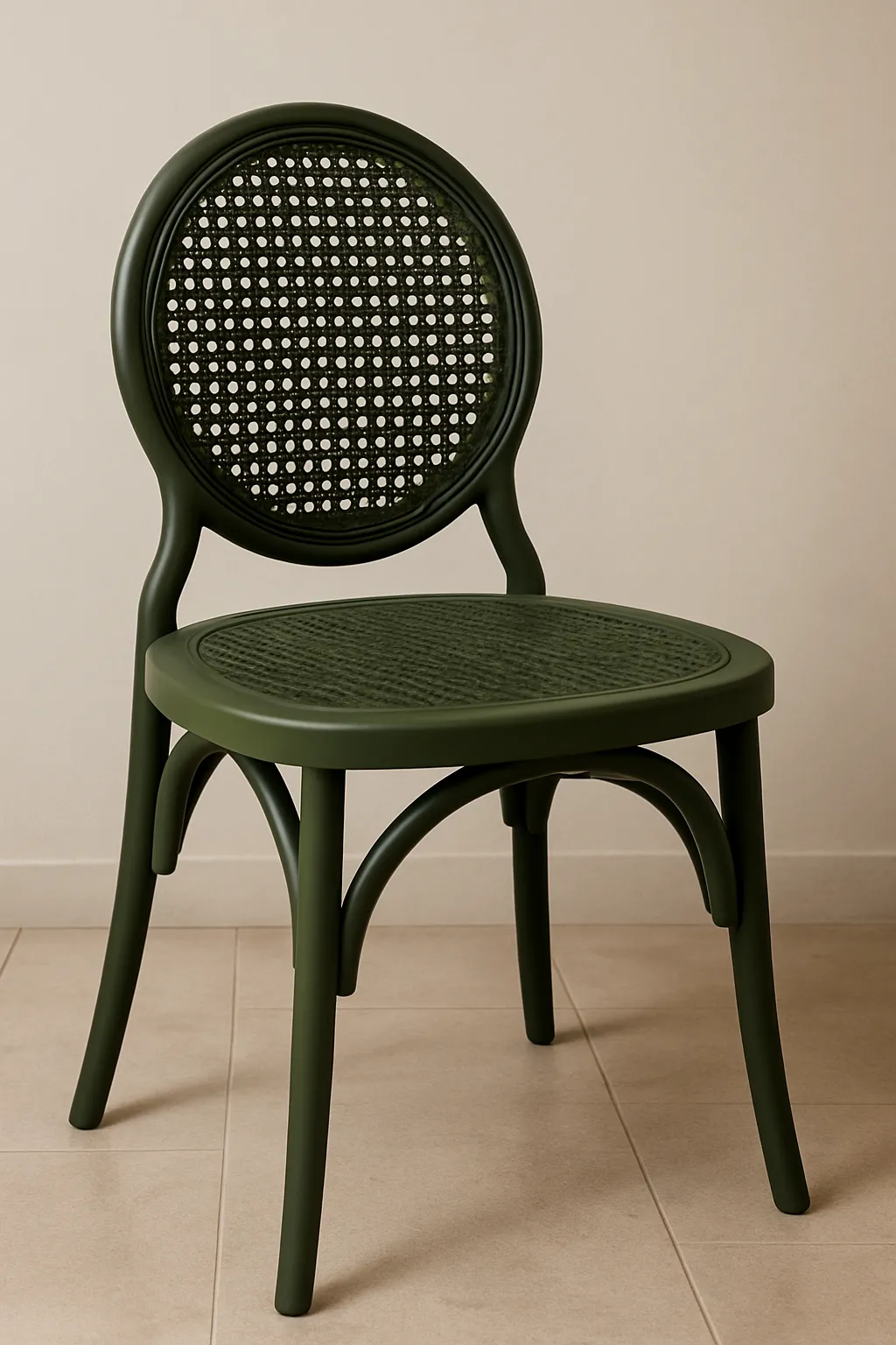 Cadeira Medalhão Assento Rattan