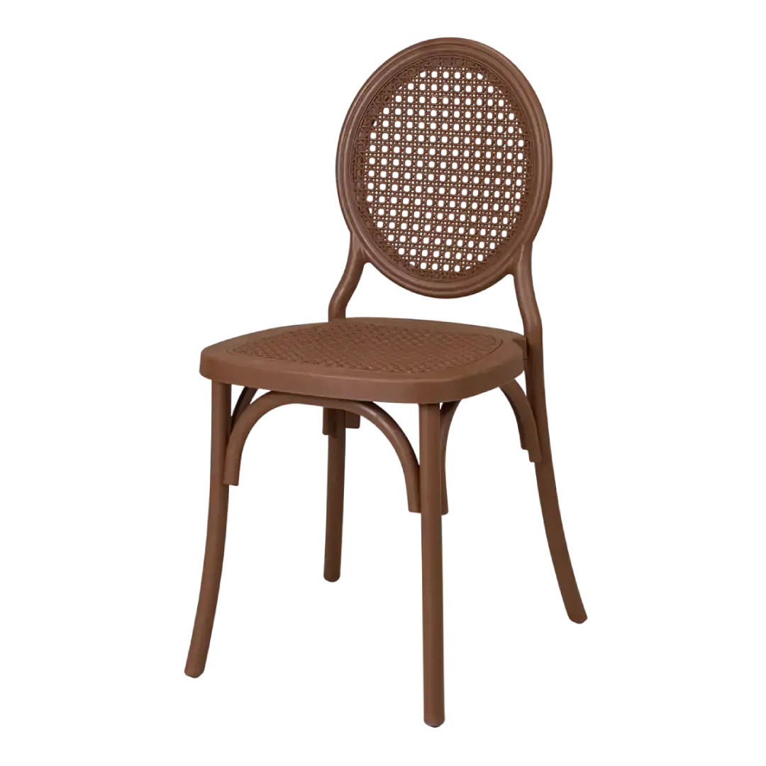 Cadeira Medalhão Assento Rattan Color