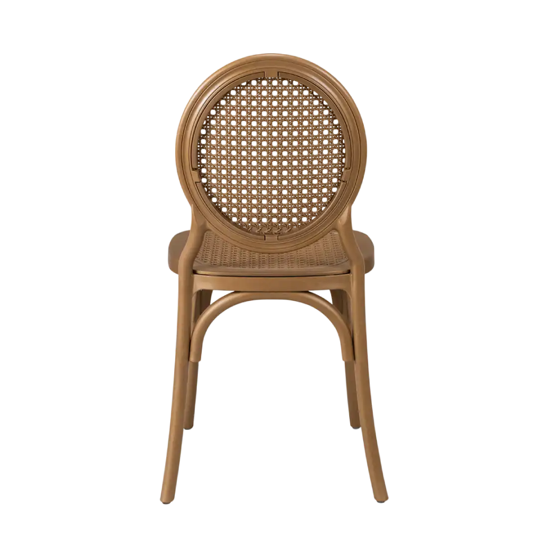 Cadeira Medalhão Assento Rattan Color