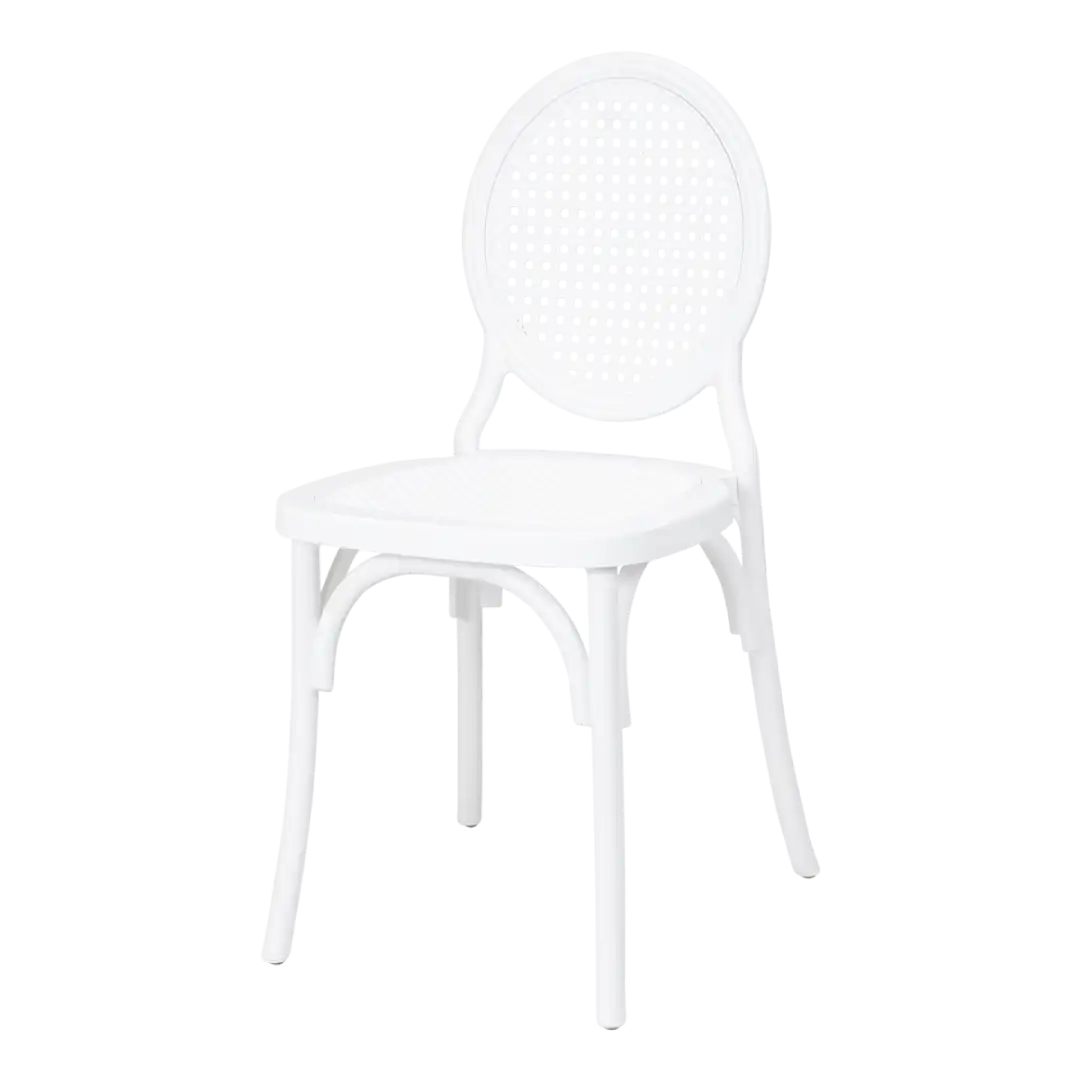 Cadeira Medalhão Assento Rattan Color