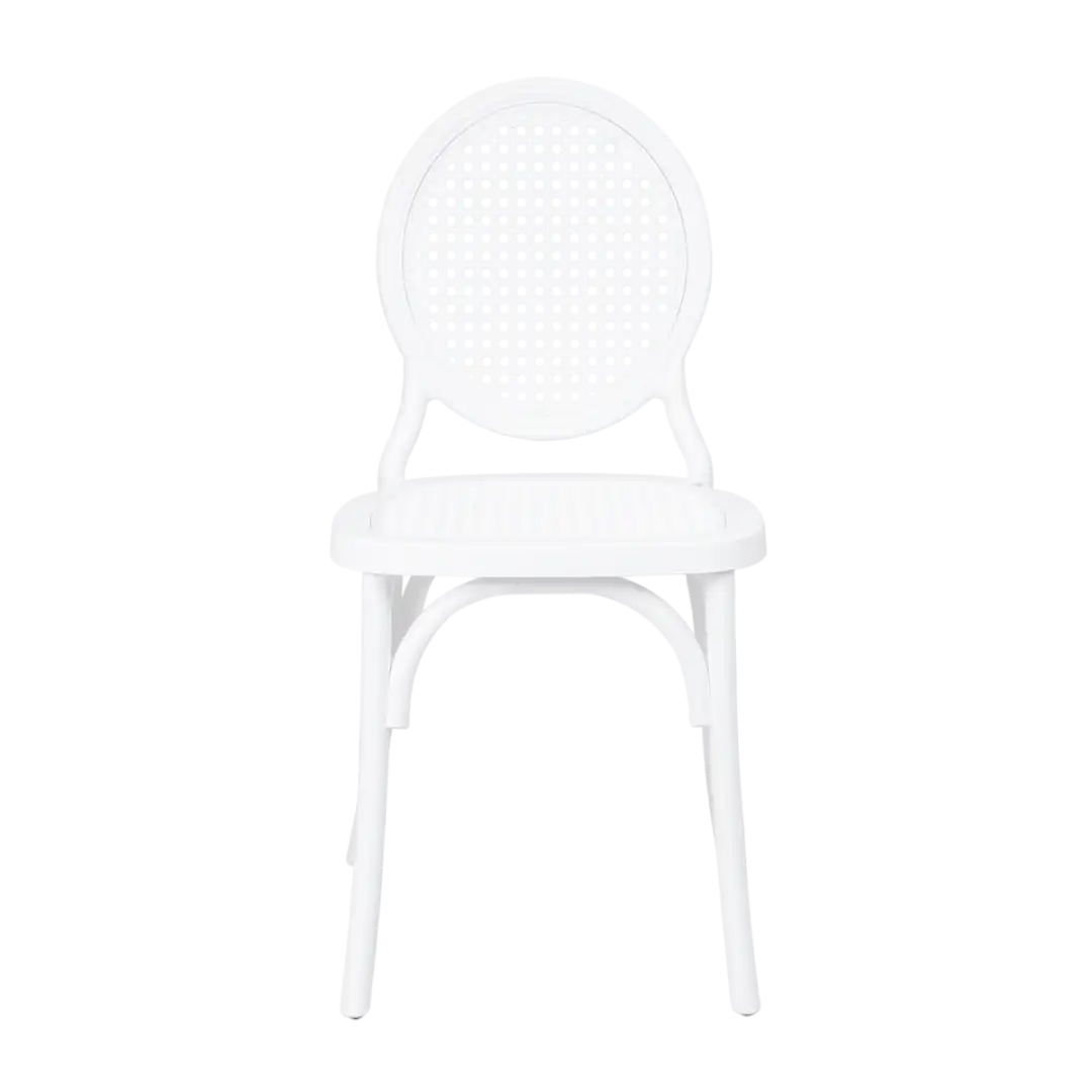 Cadeira Medalhão Assento Rattan Color