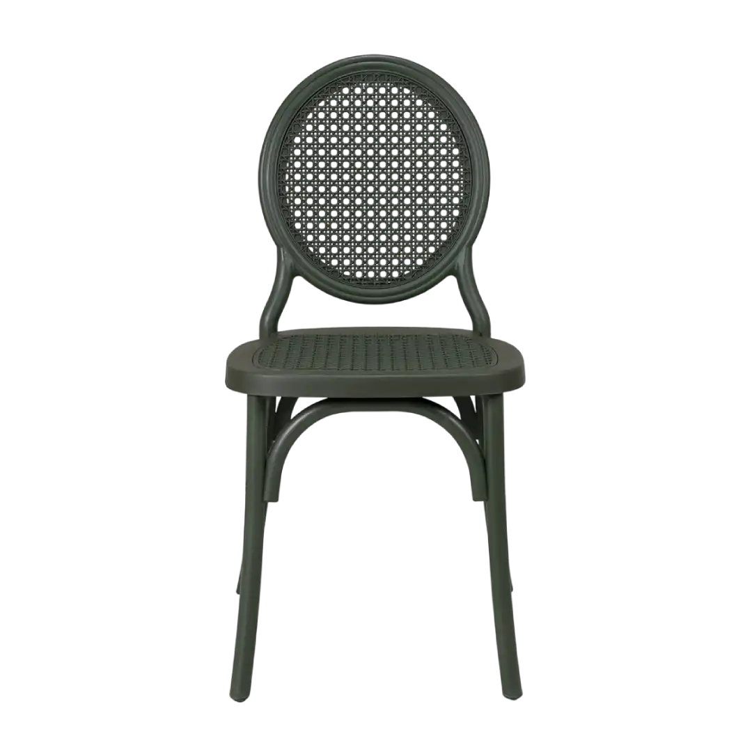 Cadeira Medalhão Assento Rattan Color