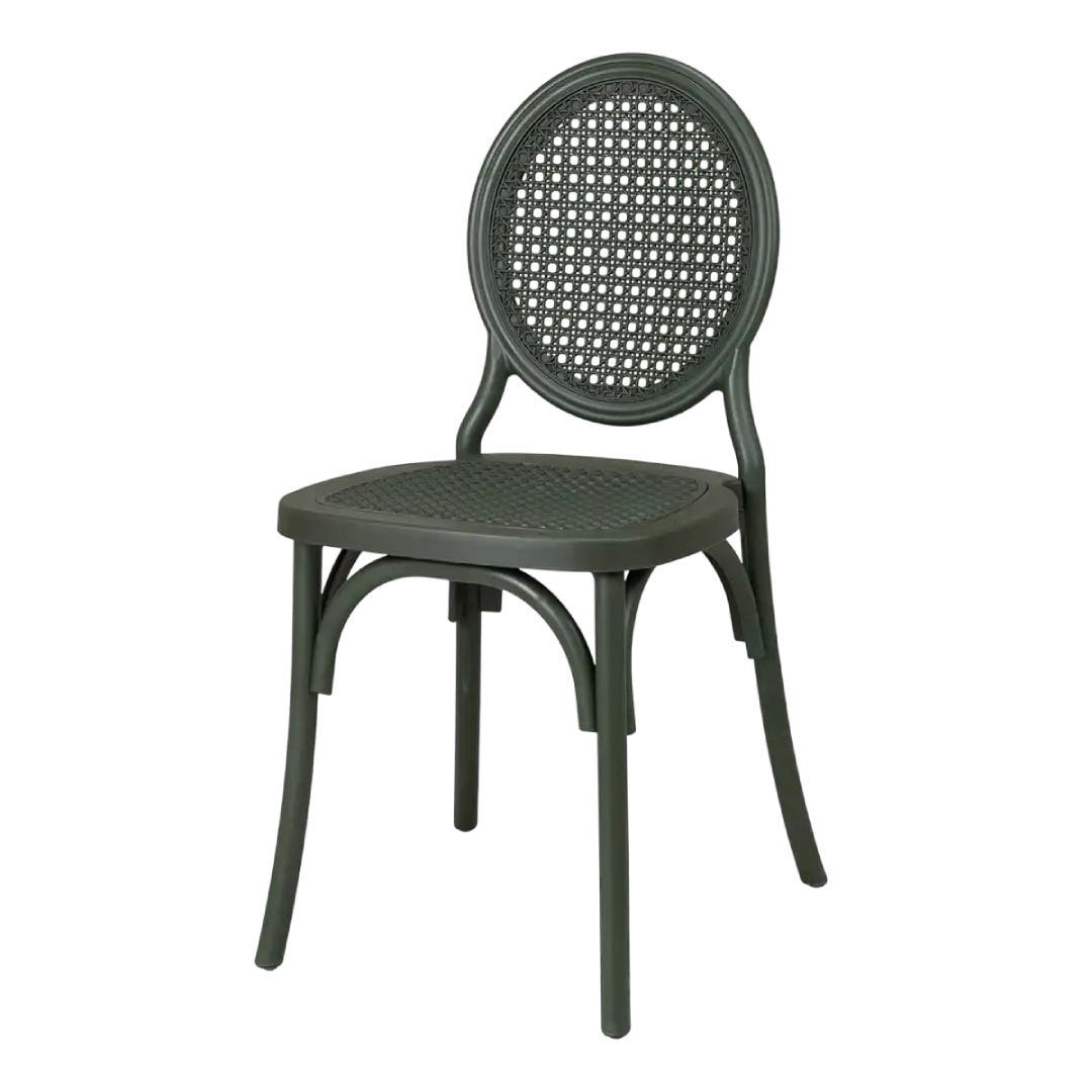 Cadeira Medalhão Assento Rattan Color