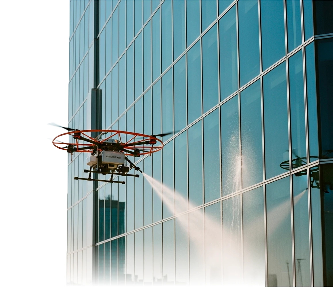 Limpeza de fachada com Drone – segurança e agilidade em altura